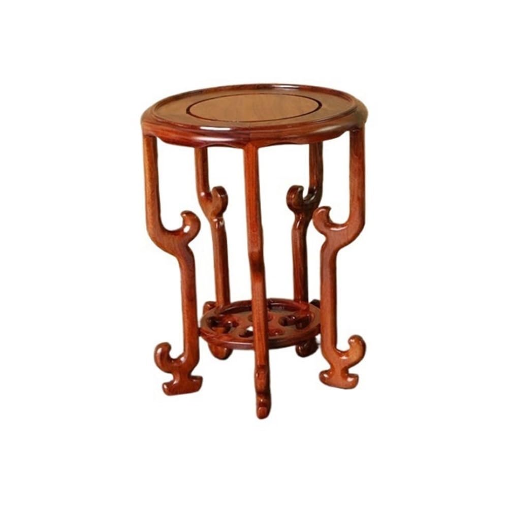 ZENY896V Home Circular Carved Bonsai Base, Acid Branch Wood Display Stand for Vase Fish Tank Teapot Decor