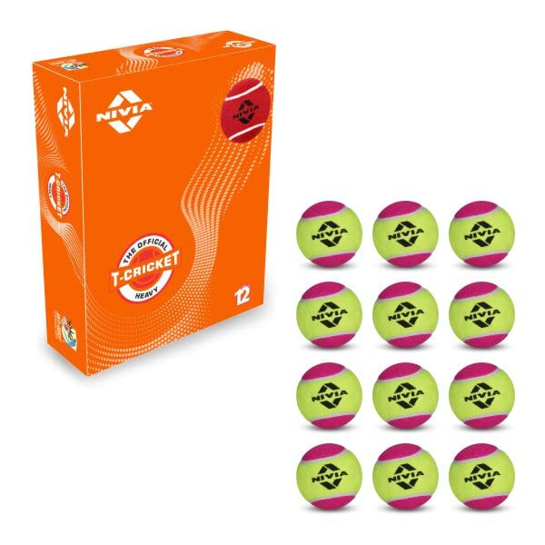 Nivia Cricket Tennis Ball, Heavy Weight Ball, Practice Ball, Cricket