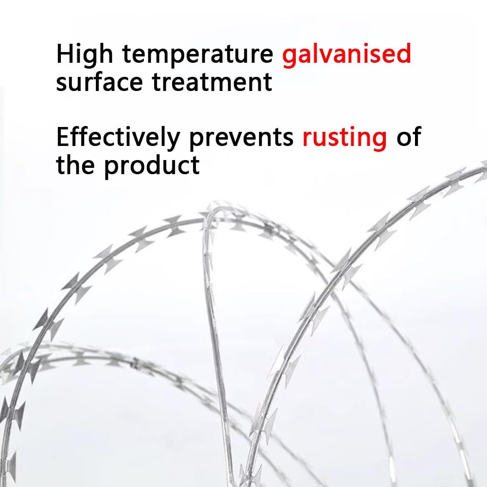 Alambre De Púas Galvanizado Alambre De Púas Helicoidal Valla Antiescalada Antirrobo para La Protección De Granjas Y Jardines (Color : Spiral, Tamaño : 80m(262.4feet))