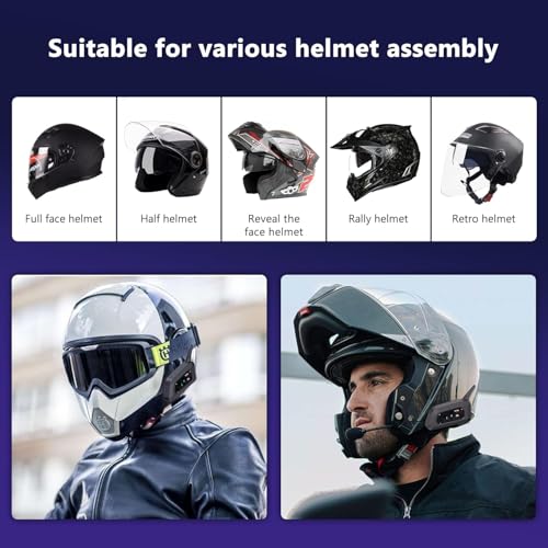 Image of V6 Plus Bluetooth Motorcycle Helmet Intercom Headset - 1500M Wireless Range, Connect 6 Riders, Waterproof, Noise Cancellation & On-Ear Motorbike