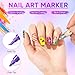 Autoau 12 Colors Nail Art Pens Set, Nail Art Markers for 3D Nail Art, Nail Art Pens for Painting Nails Art Marker Drawing Painting Liner, Nail Polish Pens for DIY Nail Art Beauty Adorn Manicure Tools