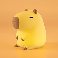 Vista 7 de UNEEDE Cute Capybara Night Light, Novelty Animal Silicone Nursery Night Light Rechargeable Table Bedside Lamp with Touch Sensor for Bedroom Living