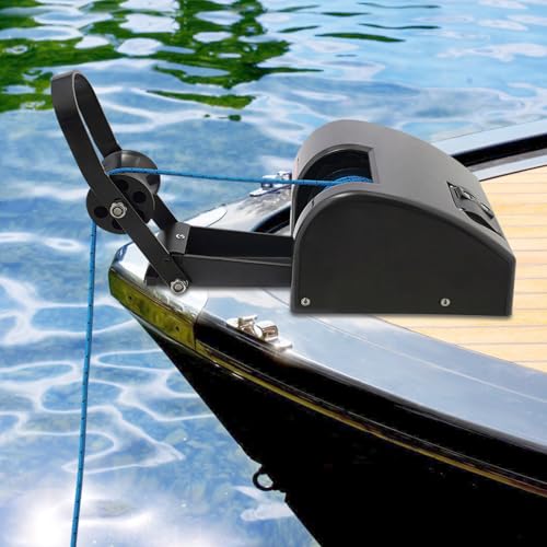 Winche eléctrico para barco 12V DC, capacidad ancla 35 lbs, cuerda trenzada 100ft miniatura 6