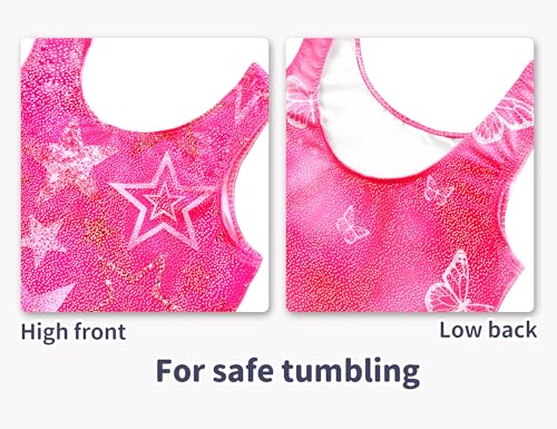 Snowheart Gymnastics Leotards for Girls 2-Pack, Sparkly Toddler Biketards Sleeveless for Tumbling Dance Classes