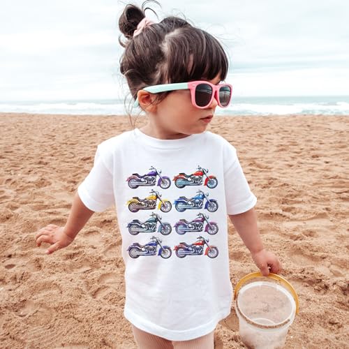 Motorcycle Cruiser Toddler Shirt - Classic Motorcycles In A Row Kid's Outfit - Motorbike Obsessed Child Birthday Gift Idea - Boho Natural Toddler & Youth Tee4