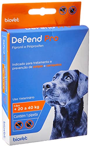 Antipulgas e Carrapatos Defend Pro para Cães 20 a 40 kg Biovet – 1 pipeta