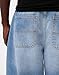 Kodaruber Men Grunge Jeans Vintage Baggy Wide Leg Hip Hop Skater Denim Pants Fashion Casual Loose Fit Trousers Streetwear(Sky Blue,Large)