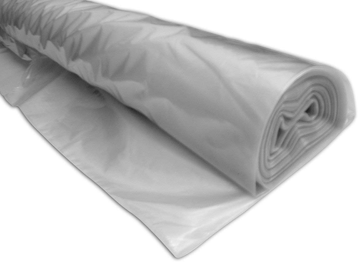 DBS 25m x 4m Clear Polythene Sheeting Temporary Protection Sheet 40mu
