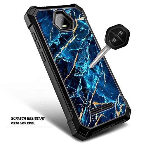 Nznd Compatible With Schok Volt Sv55 Case With [Built-In Screen Protector], Full-Body Protective Shockproof Rugged Bumper Cover, Impact Resist Durable Case For Schok Volt Sv55 Sv55216 (Sapphire) #TOP3
