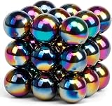 LNCOJOLM 30PCS Magnet Rainbow Rock Stone Fidget Toys for Adults, Magnet for Whiteboard Office Map Kitchen, Replacement Magnet with Fiber Case for Ferrite Putty, Magnetic Chess Game