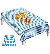 2 stuks Oktoberfest tafelkleed, Beierse blauw en wit Oktoberfest decoratief tafelkleed klassiek K ...
