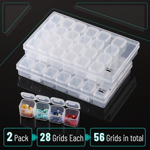 image for Mr. Pen-28 Grids, 2 Pack, Bead Storage Containers with 160pcs Label St