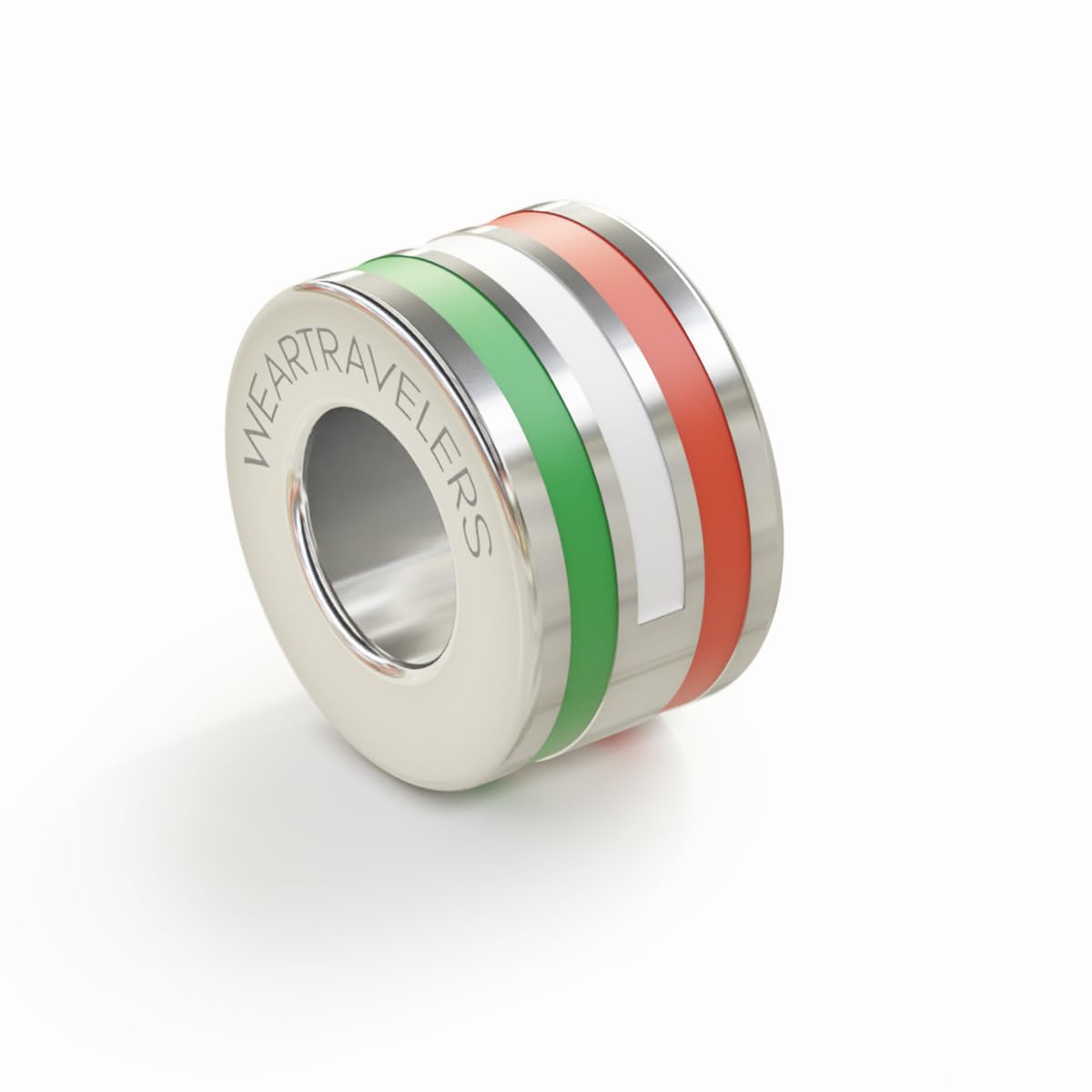 Travel Charm mit Ländernamen und Nationalflagge Farben - Kompatibel mit allen Marken - 925 Sterling Silber Charm für Armbänder und Ketten Geschenkidee für den Reisenden