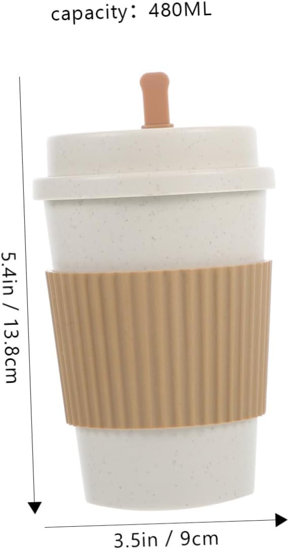 Cabilock 8pcs High-End Coffee Cups with Lids and Stirring Sticks 480ml Disposable Hot Beverage Cups for Business Meetings and Events