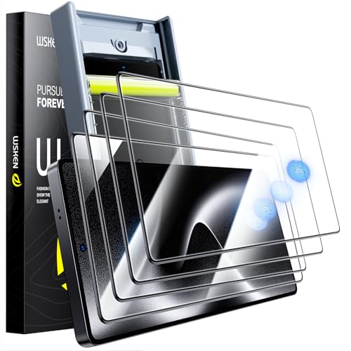 Image of WSKEN for Samsung Galaxy S25 Ultra Screen Protector - [0.02s Fingerprint Unlock] [NO.1 Top 9H+ Tempered Glass] [Auto Dust Remove] [Zero Bubble] 8K HD 10X Shatterproof Case Friendly, 4 Pack