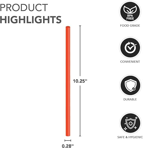 Miniatura 9 de Party Essentials Pajitas desechables de plástico, 10.25 pulgadas envueltas en negro jumbo, 300 unidades