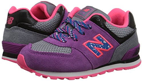 Image of New Balance Kid's 574 V1 Sneaker, Grey /Purple, 6 M US Toddler