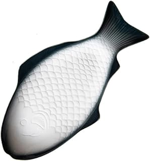 MAGICLULU Plato De Cerámica Con Diseño Creativo Forma De Pez Grande Color Verde Oscuro Para Servir Aperitivos y Mariscos Casa y Restaurante