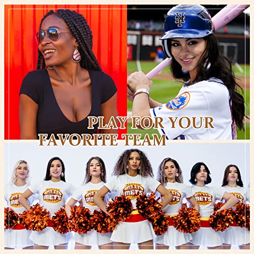 8 Pairs Baseball Leather Earrings For Women Sport Lover Teardrop Ball Faux Leather Dangle Earrings Soccer Basketball Earrings 3 Layer Glitter Softball Football Earrings For Mom (Baseball Style) #TOP5