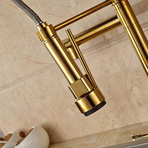 Mitigeur Cuisine Laiton Doré avec Douchette Extractible Pivotante 360 - 5