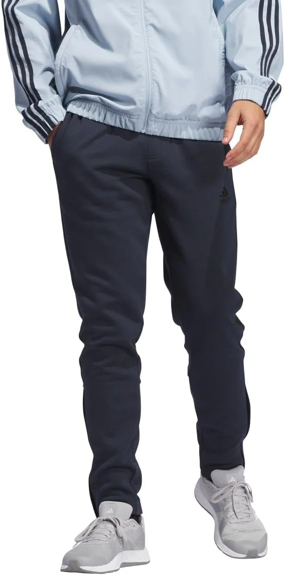 adidas Men’s Regular Fit Zippered Ankle Openings Jogger - Blue (Aurink), Small