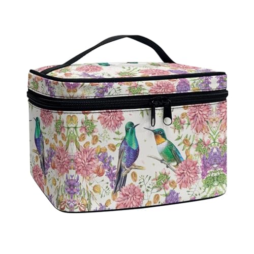 Flashideas Hummingbird Makeup Bag Cosmetic Organizer Storage Case Can Hold Makeup Brushes Skincare for Cosmetics Vertical Storage with Makeup Brushes Compartments