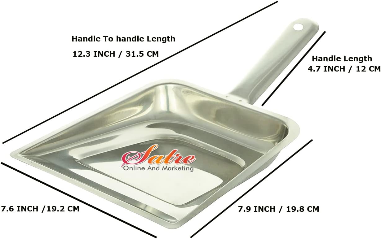 Stainless Steel Dust Pan Set,Dustpan Supdi,Dust Pan,Cleaning Product 2 Pcs,Silver