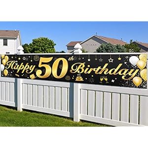 50. Geburtstagsfeier Dekorationen Banner für Männer und Frauen, wesentliche Dekoration für 50. Geburtstagsfeier, Lange…