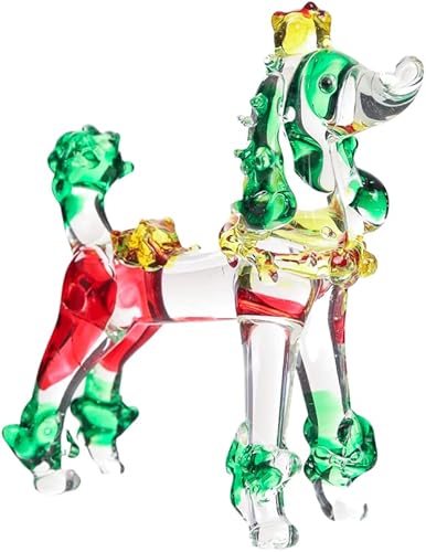 Miniatura 5 de DUONGJAIS BRAND Vidrio de arte soplado a mano para perro, preciosa colección de animales en miniatura de caniche, casa de muñecas, decoraciones,