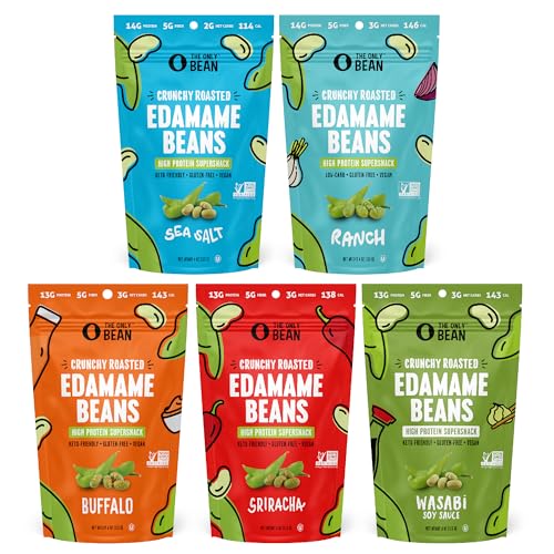 The Only Bean Crunchy Roasted Edamame Bean Snacks (5 Flavors), Healthy Snacks for Kids and Adults, High Protein Snacks, Low Carb Snack, Keto-Friendly, Gluten-Free, Vegan, 4 Ounce (Pack of 5) - Image 6
