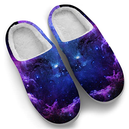 Ciadoon Galaxy Slippers for Women Men House Slippers Memory Foam Fuzzy Slippers Anti-Skid Winter House Shoes Gifts3