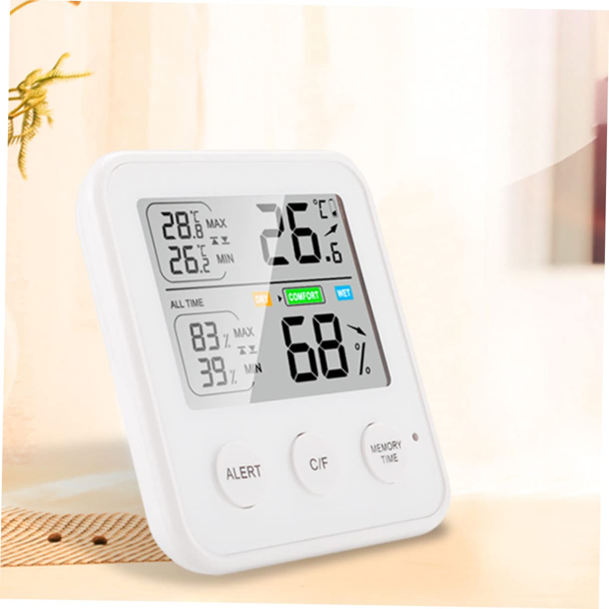 Kisangel 3pièces Thermomètre Numérique Hygromètre Intérieur Multifonction Avec Affichage Température Humidité Horloge Et Calendrier Pour Chambre Le Salon Salle De Bain