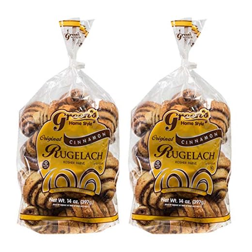 Green's Bakery Cinnamon Rugelach Croissant, 2 Pack 14 oz. Fresh Bakery Food, Breakfast Pastery, Dairy and Nut Free, OK Certified Kosher and Pareve, Delicious Croissant for Holidays, Birthdays and Parties