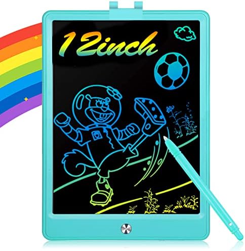 TOGETIC LCD Colorful Writing Tablet Kids Drawing Pad Doodle Board 12 Inches Toddler Erasable Light Drawing Board Educational and Learning ChristmasToys Gifts for 3 4 5 6 7 8 Year Old Girls Boys