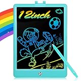 TOGETIC LCD Colorful Writing Tablet Kids Drawing Pad Doodle Board 12 Inches Toddler Erasable Light Drawing Board Educational and Learning ChristmasToys Gifts for 3 4 5 6 7 8 Year Old Girls Boys