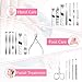 Teamkio 18pcs Manicure Set Pedicure Nail Clippers Set Travel Hygiene Kit Stainless Steel Professional Cutter Care Set Scissor Tweezer Knife Ear Pick Tools Grooming Kits with Leather Case