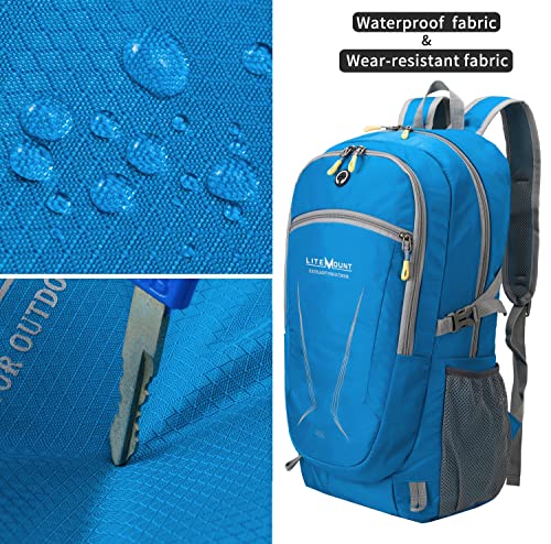 Litemount Lightweight Packable Backpack, Hiking Backpack, Outdoor Travel Daypack (Blue) #TOP6
