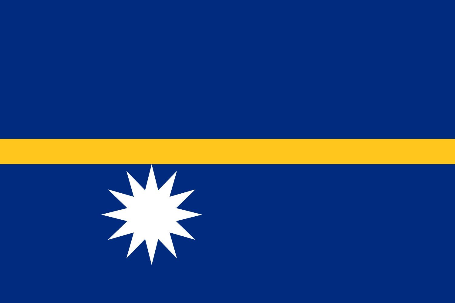 Drapeau Nauru XL idéal pour grand mât extérieur en version paysage 120x180cm