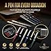 Scriveiner Luxury Fountain Pen - Stunning Black Lacquer Pen, Real Gold Plating, Schmidt Gilded Nib (Broad), Bundle with Fountain Pen Ink Cartridges - Black - 20 Standard International