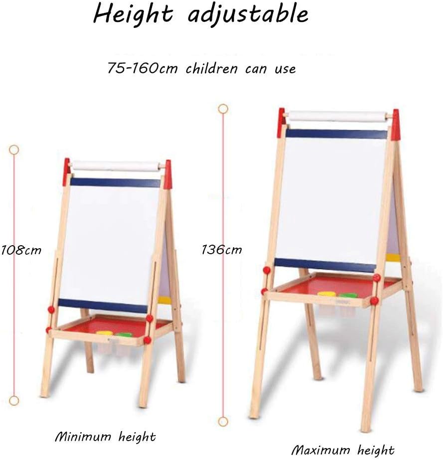 Wooden Children's Drawing Board Double-Sided Magnetic Blackboard can be Raised and Lowered Household Baby Painting Graffiti Writing