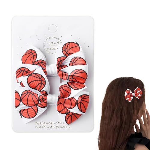 Basketball Bow Hair Clips for Girls Basketball Cheer Bows for Hair Sport Themed Hair Barrettes Accessories Basketball Lover Cheerleaders Hair Pins