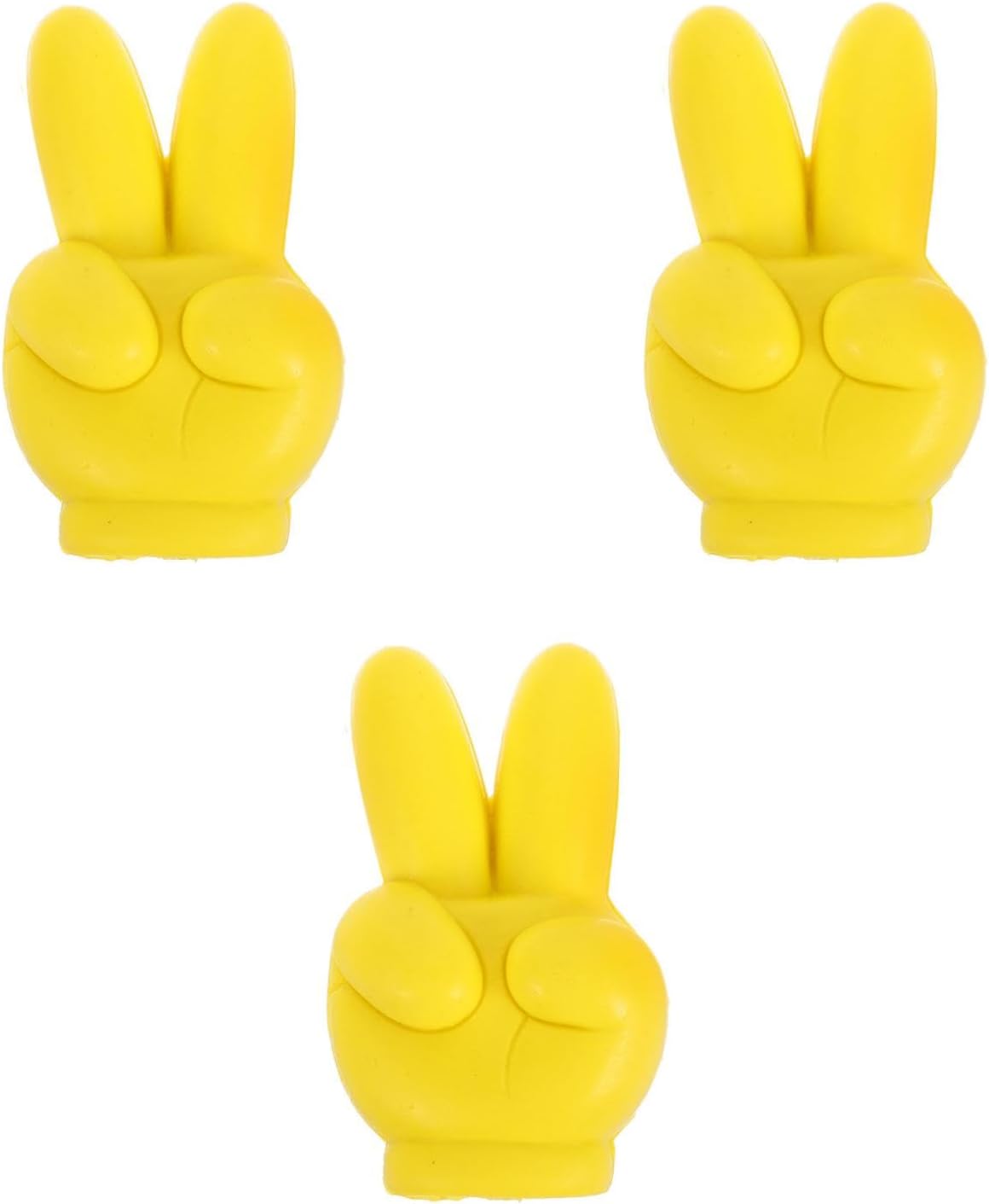GLEAVI 3Pcs Yellow Polyurethane Car Antenna Ball Set Victory Hand Gesture Topper Exterior Decoration Easy Install Fits Various Models