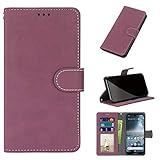 JARNING Funda para Lenovo C2/K10a40,Escarchado Cuero Estilo Cartera Fundas Tapa abatible con Dinero Tarjeta de crédito Ranuras Pata de Cabra (Rosa Caliente)