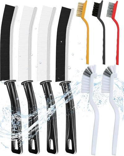 Crevice Cleaning Brush,Hard Bristle Scrub Brush 9 Pcs,Multifunctional Gap Cleaning Scrub Brush for Groove Corner,Home Essential,Cleaner Supplies for Household Use Home Kitchen,Bathroom,Toilet