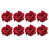 Operitacx 8 StüCk Rote Rosen Haarspangen FüR Frauen, Haarblume Phaarschmuck Blumen FüR Hochzeiten, Partys Und Besondere AnläSse, 10 X 10 X 7 Cm