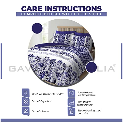 GC GAVENO CAVAILIA King Size Duvet Cover Sets With Fitted Sheet - Polycotton Complete Bedding Set including Pillow Cases - Image 4