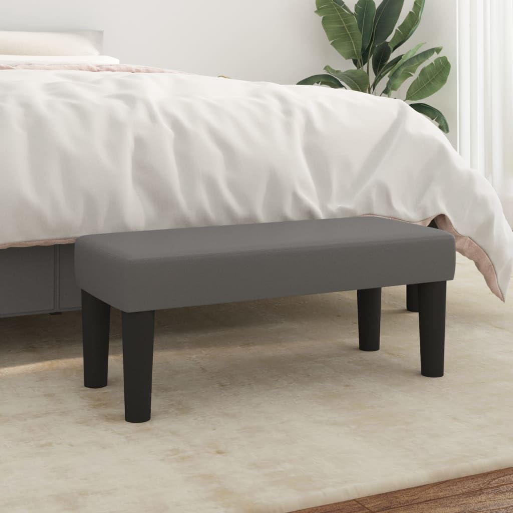 Banc de garde-robe pour couloir gris en cuir synthétique idéal pour l'entrée