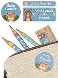 melu kids® Set Etiquetas Personalizadas para Objetos (50 piezas) - Pegatinas Personalizadas Nombre para Guardería, Impermeable y en Diferentes Tamaños - Azul