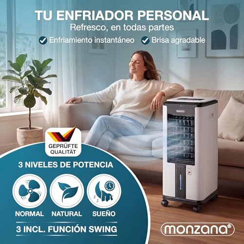 Miniatura 3 de Monzana Enfriador De Aire 4en1 Humidificador Climatizador Ionizador Ventilador Temporizador 7l Led