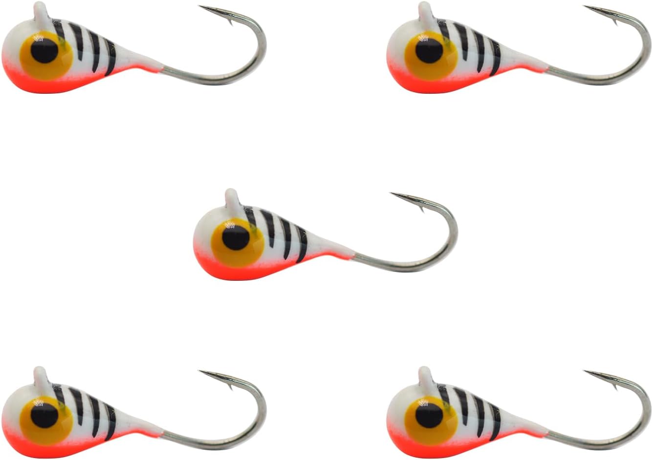 Tungsten Ice Fishing Jig Set Ice Fishing Lures, Max Sensitive Tungsten Tear Drop Ice Jig Head Hook for Panfish, Crappie, Walleye, Perch, Trout, Bluegill